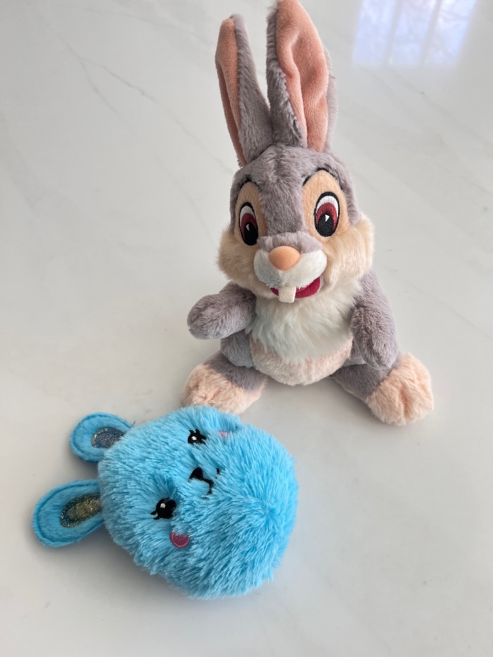 Disney Parks Thumper Rabbit Bunny 10" Plush and blue bunny head 6.5" Set of 2